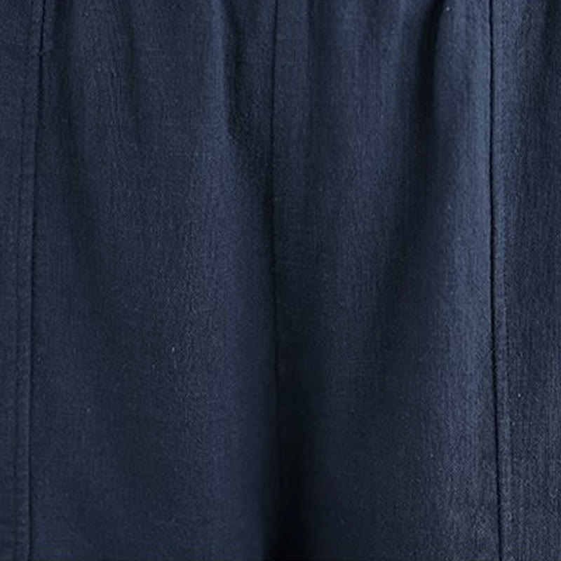 Buddha Stones Damenhose mit geradem Bein und Taschen aus Baumwoll-Leinen-Mischgewebe in Unifarbe - image 27