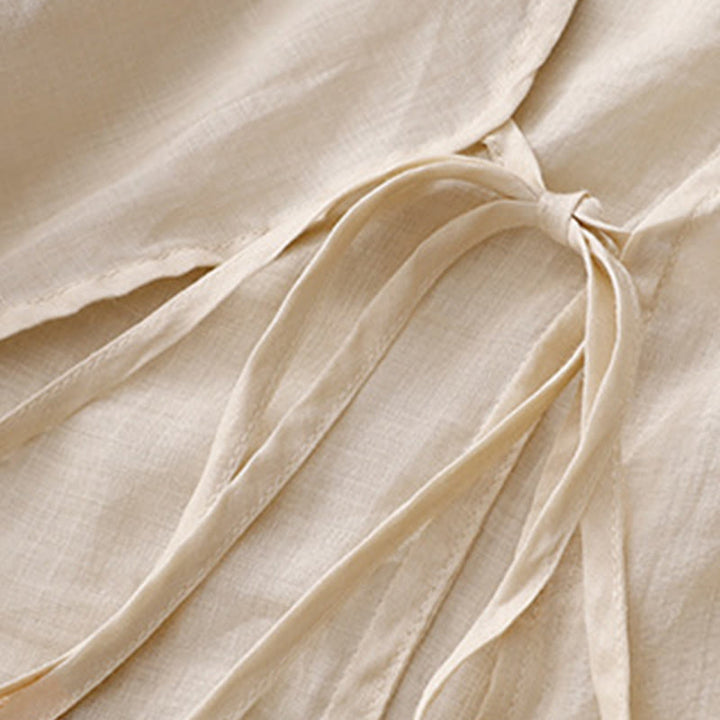 Buddha Stones Sommerlicher, schlichter Kimono für Damen mit langen Ärmeln, Schnürung und offener Vorderseite - image 9