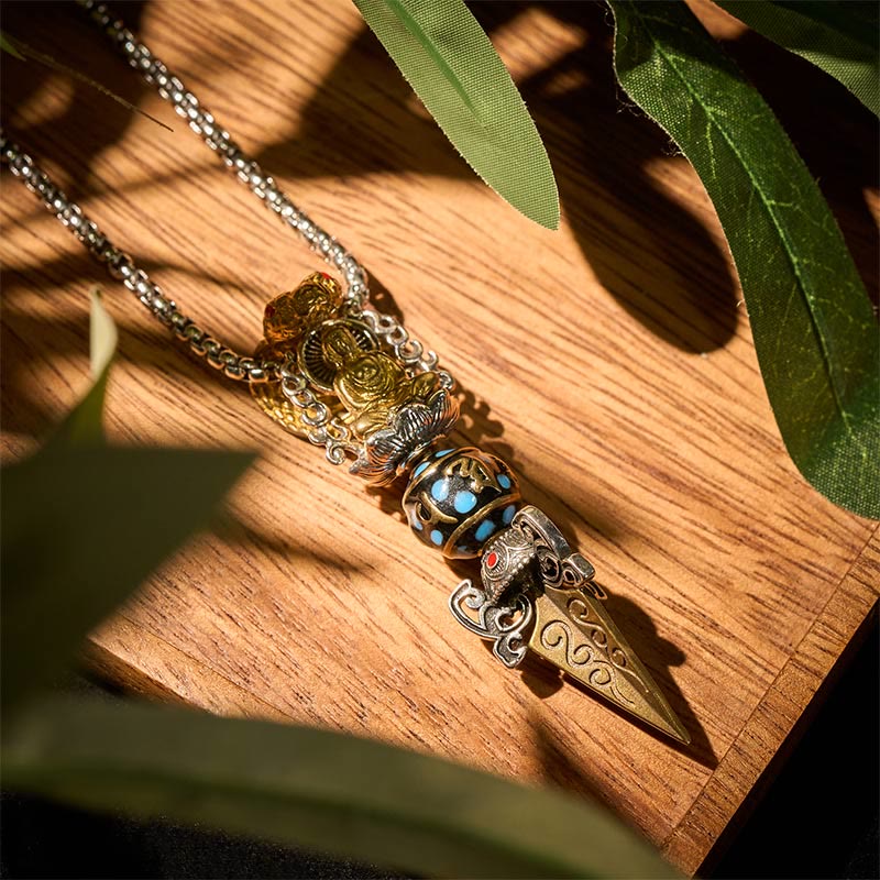 Buddha Stones, tibetischer Om Mani Padme Hum Buddha Reichtum Rotation Halskette Vajra Anhänger - image 3