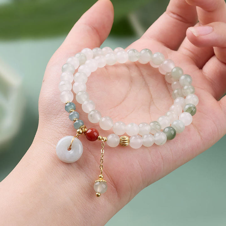 Buddha Stones Jade-Friedensschnalle, Glücks- und Fülle-Doppelwickelarmband - image 3