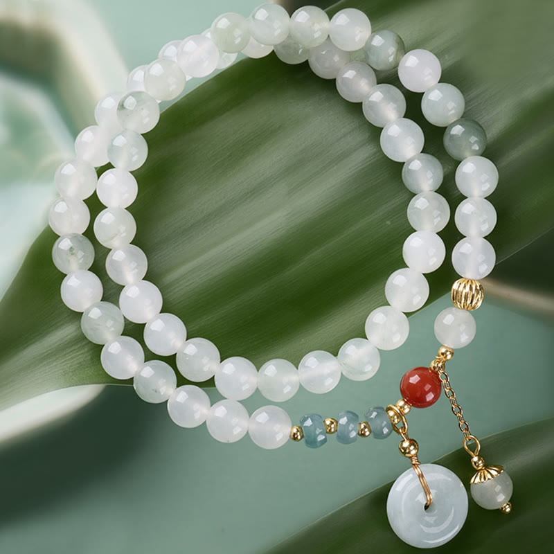Buddha Stones Jade-Friedensschnalle, Glücks- und Fülle-Doppelwickelarmband - Jade-Friedensschnalle (Handgelenkumfang: 15-16 cm) - image 0