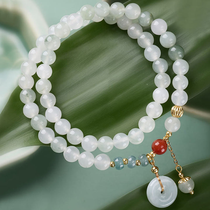 Buddha Stones Jade-Friedensschnalle, Glücks- und Fülle-Doppelwickelarmband - Jade-Friedensschnalle (Handgelenkumfang: 15-16 cm) - image 0