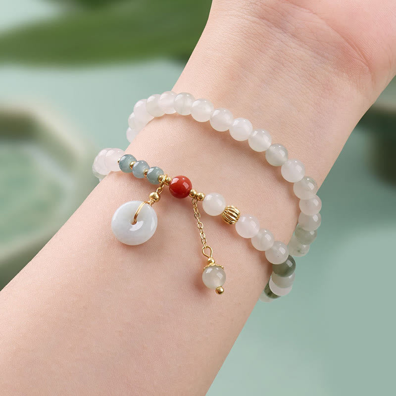 Buddha Stones Jade-Friedensschnalle, Glücks- und Fülle-Doppelwickelarmband - image 2