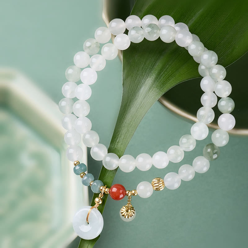Buddha Stones Jade-Friedensschnalle, Glücks- und Fülle-Doppelwickelarmband - image 1
