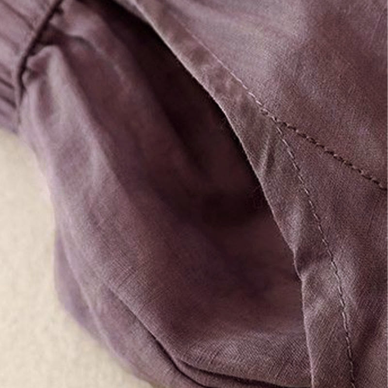 Damenhose mit weitem Bein, Länge 7-8, Taschen und Buddha Stones -Seitenstickerei - image 2