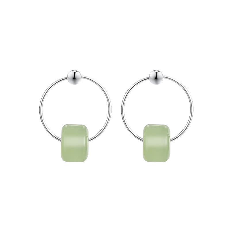 Buddha Stones Ohrringe aus 925er Sterlingsilber und Hetian-Jade – Symbol des Wohlstands - image 9