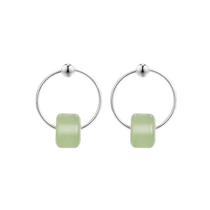 Buddha Stones Ohrringe aus 925er Sterlingsilber und Hetian-Jade – Symbol des Wohlstands - image 9