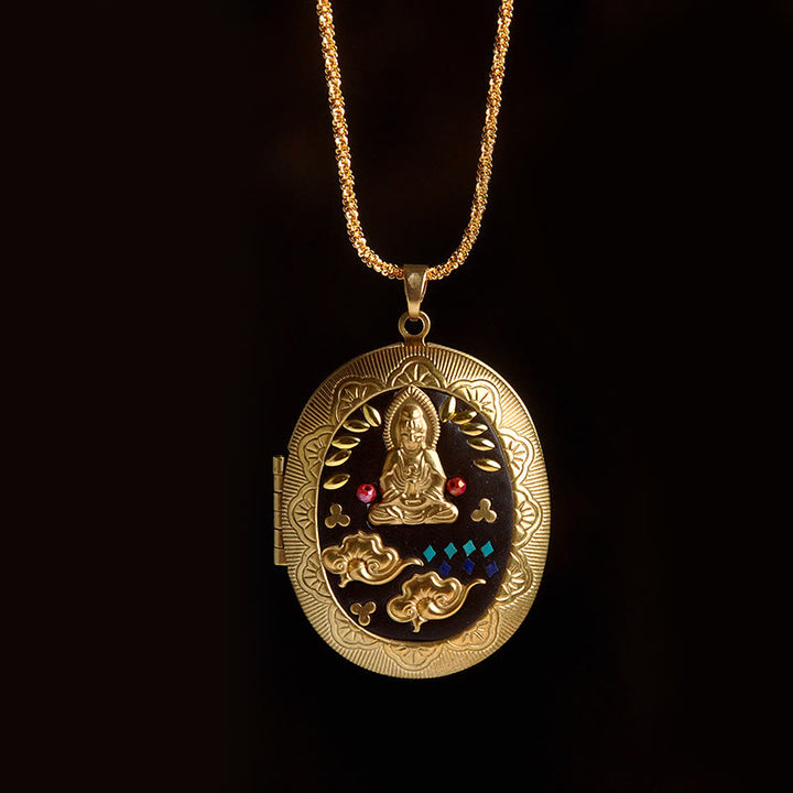 Buddha Stones Kupfer Kwan Yin Avalokitesvara Zakiram Reichtum Anhänger Halskette - Avalokitesvara-Kette (Halskettenlänge: 60 cm) - image 25