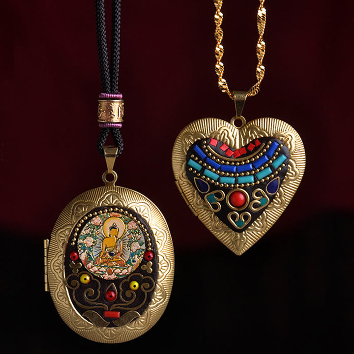 Buddha Stones Kupfer Kwan Yin Avalokitesvara Zakiram Reichtum Anhänger Halskette - image 0