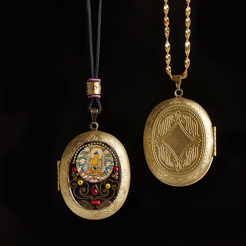 Buddha Stones Kupfer Kwan Yin Avalokitesvara Zakiram Reichtum Anhänger Halskette - image 12