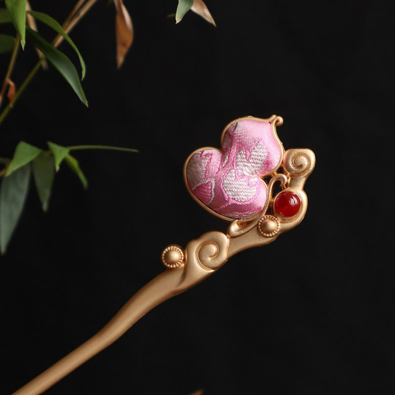 Buddha Stones Rote Achatperle in Kürbisform, Haarnadel für Ruhe und Zuversicht - Rosa Kürbis - image 7