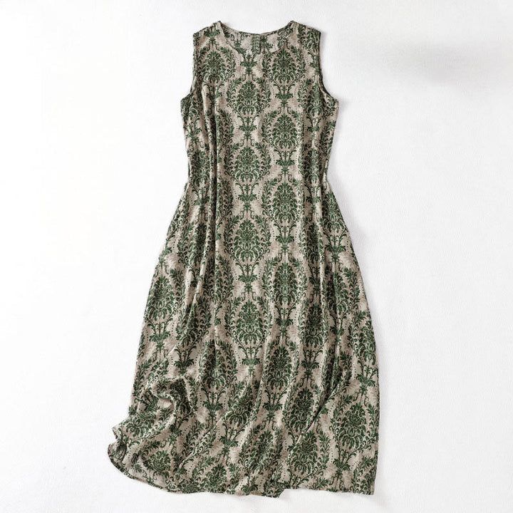 Buddha Stones Commute Sommerkleid mit schlichtem Design, Rundhalsausschnitt, ärmellos und mit Taschen - Dunkelgrün - US14, UK/AU18, EU46 (2XL) - image 1