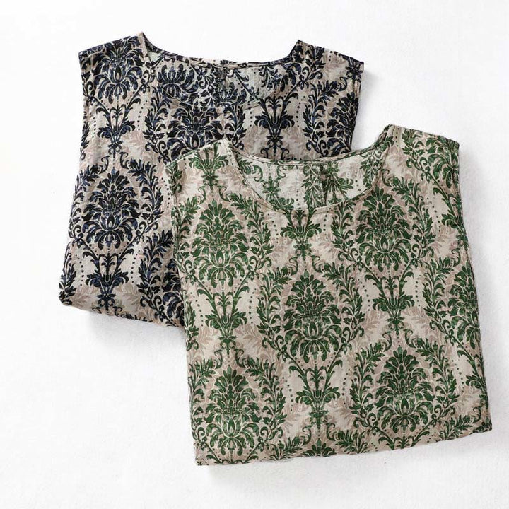 Buddha Stones Commute Sommerkleid mit schlichtem Design, Rundhalsausschnitt, ärmellos und mit Taschen - image 17