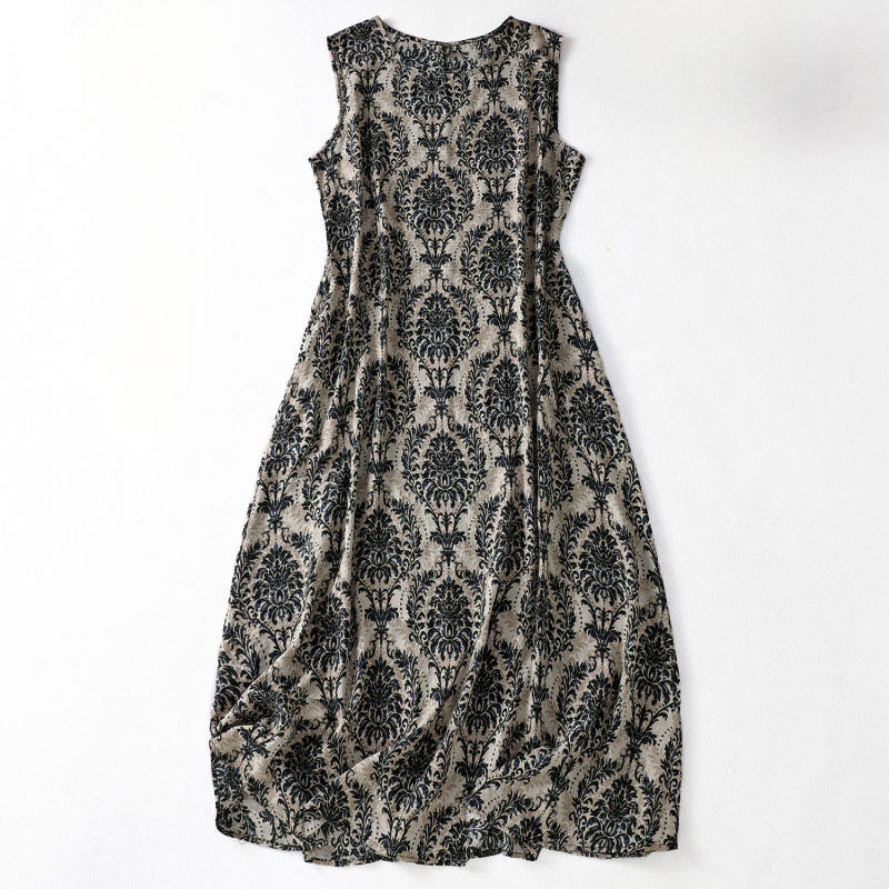 Buddha Stones Commute Sommerkleid mit schlichtem Design, Rundhalsausschnitt, ärmellos und mit Taschen - Schwarz - US14, UK/AU18, EU46 (2XL) - image 10