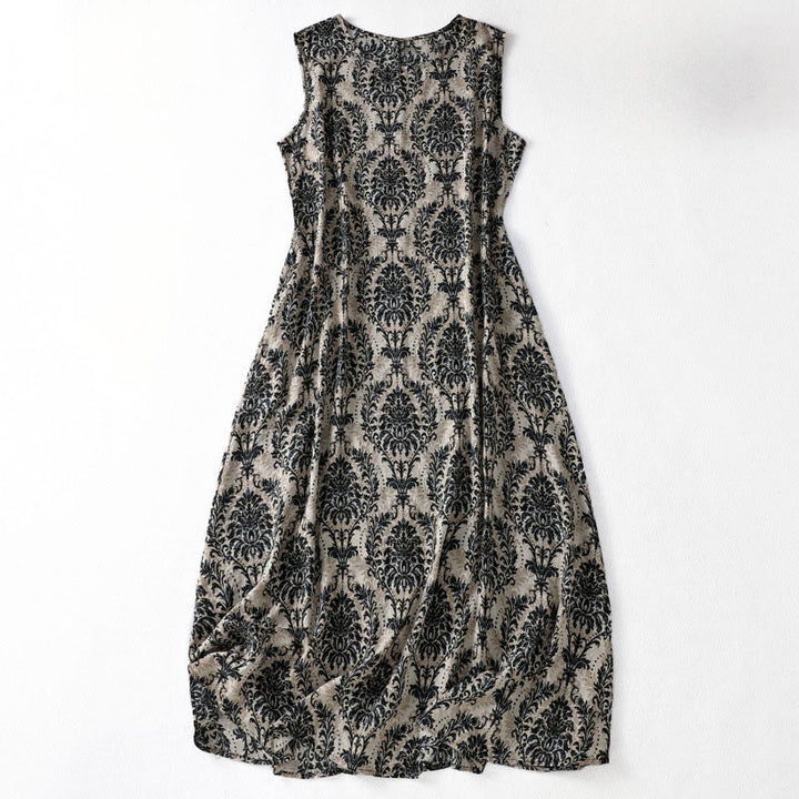 Buddha Stones Commute Sommerkleid mit schlichtem Design, Rundhalsausschnitt, ärmellos und mit Taschen - Schwarz - US14, UK/AU18, EU46 (2XL) - image 10