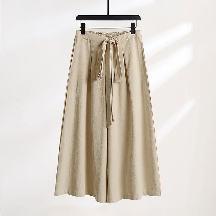 Buddha Stones Schlichte Herrenhose mit Schnürung und Kordelzug, knöchellang, aus Baumwoll-Leinen-Mischgewebe, weitem Bein und Taschen - Biskuit - US/ UK/AU54, EU64 (9XL) - image 0