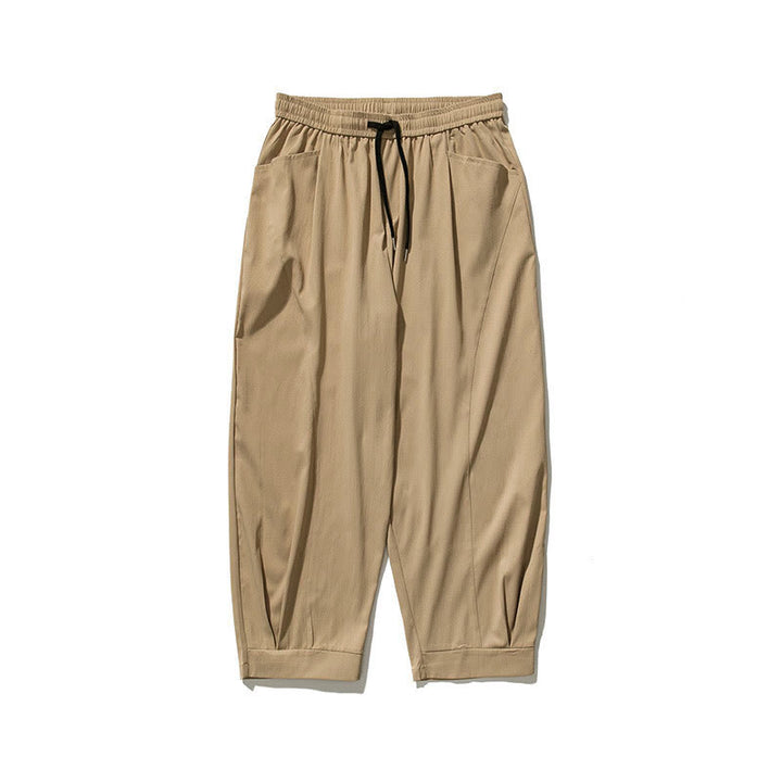 Buddha Stones Sommerliche, einfarbige Herren-Cargohose in Knöchellänge mit Kordelzug und Taschen - image 7
