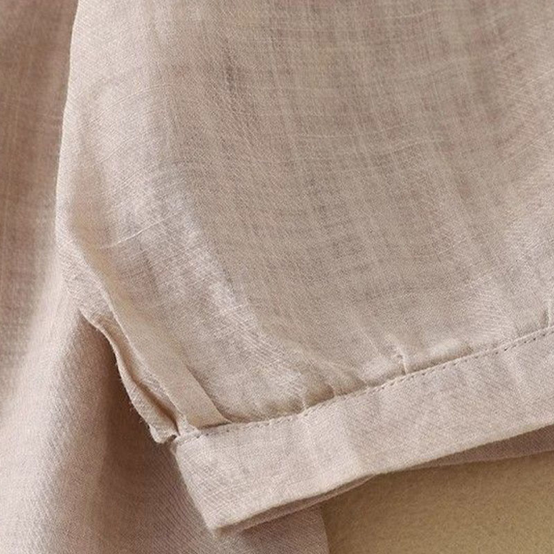 Buddha Stones Schlichtes Damen-T-Shirt mit Rundhalsausschnitt, Knopfleiste und Dreiviertelärmeln - image 17