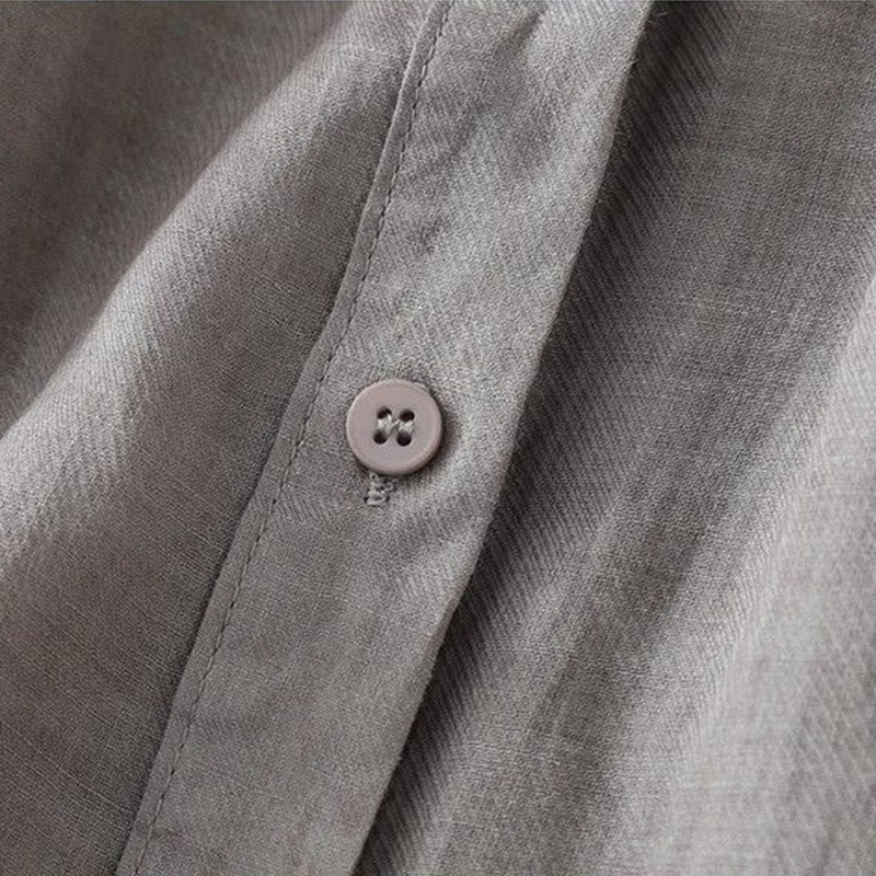 Buddha Stones Schlichtes Damen-T-Shirt mit Rundhalsausschnitt, Knopfleiste und Dreiviertelärmeln - image 2