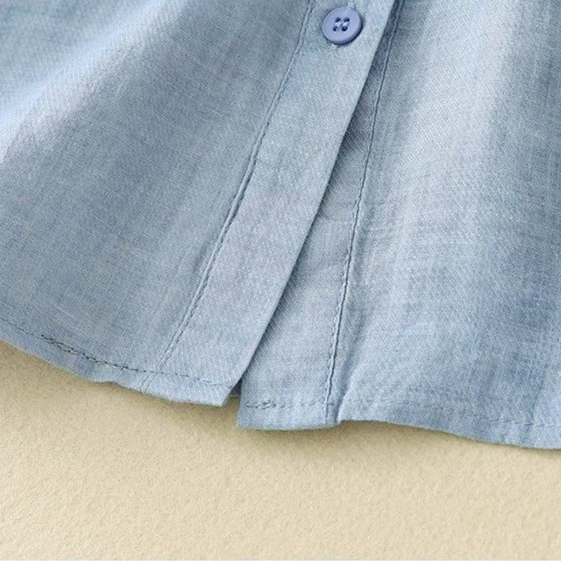 Buddha Stones Schlichtes Damen-T-Shirt mit Rundhalsausschnitt, Knopfleiste und Dreiviertelärmeln - image 8