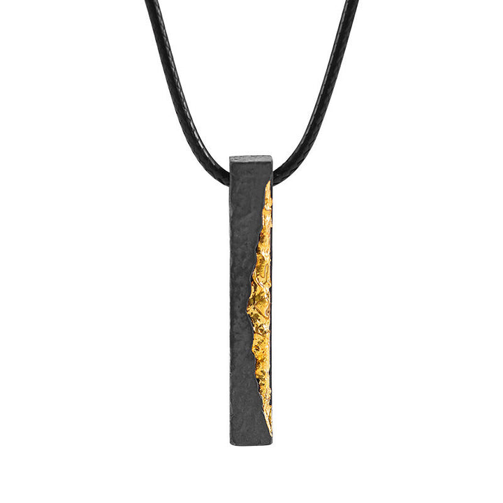 Buddha Stones Halskette mit Anhänger aus 999er Sterlingsilber und 999er Gold mit der Aufschrift „Om Mani Padme Hum“ (Weisheit). - Om Mani Padme Hum&55cm Schwarzes Wachskabel - image 12