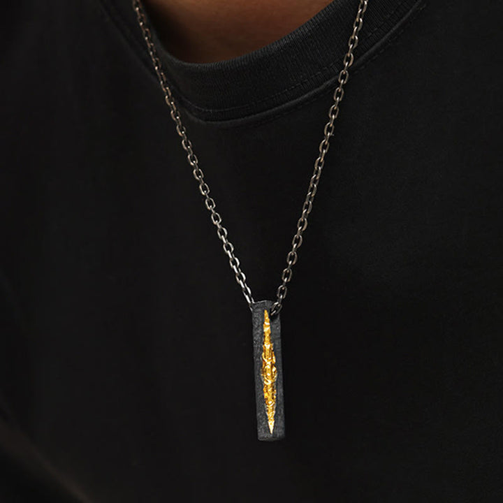 Buddha Stones Halskette mit Anhänger aus 999er Sterlingsilber und 999er Gold mit der Aufschrift „Om Mani Padme Hum“ (Weisheit). - image 10