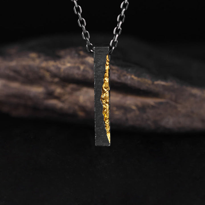 Buddha Stones Halskette mit Anhänger aus 999er Sterlingsilber und 999er Gold mit der Aufschrift „Om Mani Padme Hum“ (Weisheit). - image 3