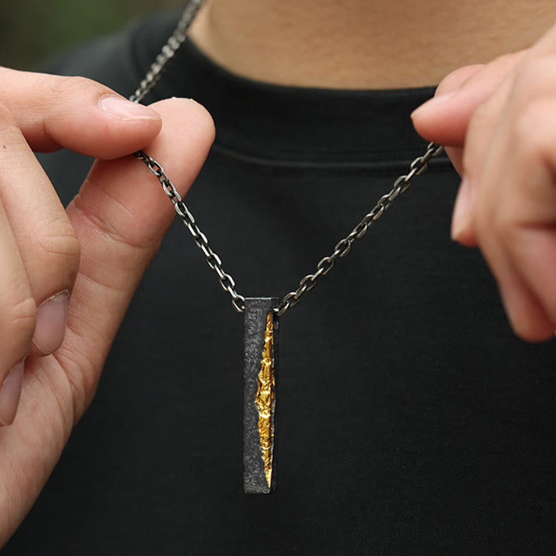 Buddha Stones Halskette mit Anhänger aus 999er Sterlingsilber und 999er Gold mit der Aufschrift „Om Mani Padme Hum“ (Weisheit). - image 11
