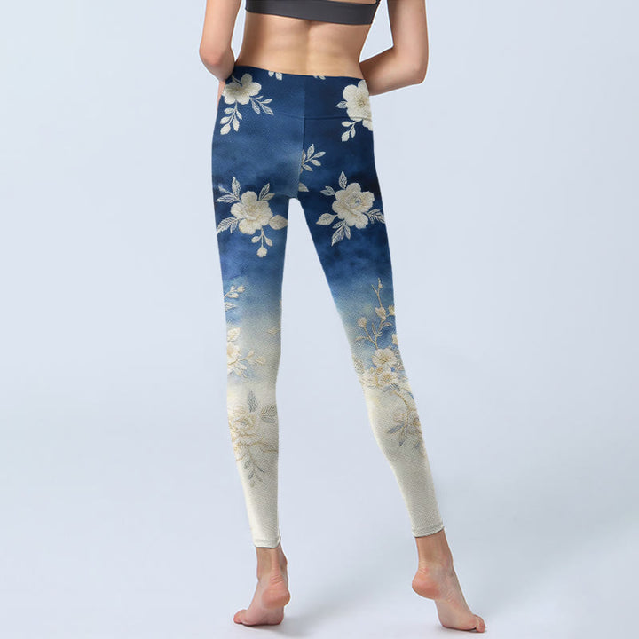 Buddha Stones Elegante Leggings mit raffiniertem Blumenmuster – die perfekte Sport- und Yogahose für Damen - image 6