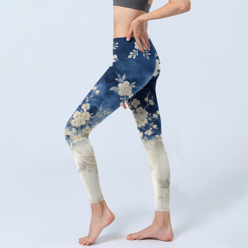 Buddha Stones Elegante Leggings mit raffiniertem Blumenmuster – die perfekte Sport- und Yogahose für Damen - image 2