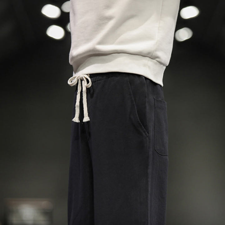 Buddha Stones Herren-Baumwollhose mit Kordelzug, elastischem Bund, Froschknopfverschluss, Knöchellänge und Taschen - image 26
