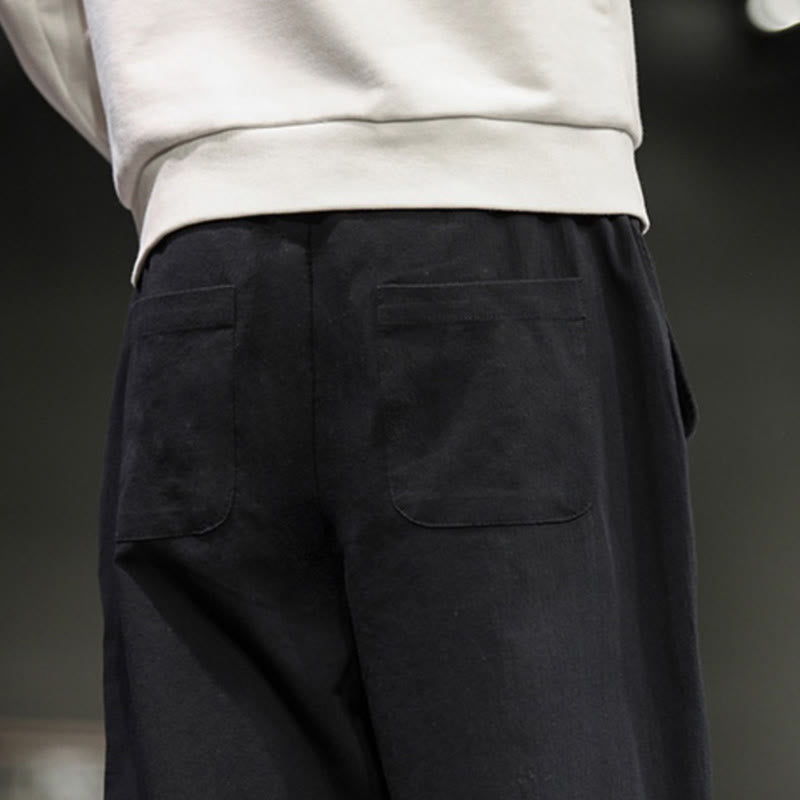 Buddha Stones Herren-Baumwollhose mit Kordelzug, elastischem Bund, Froschknopfverschluss, Knöchellänge und Taschen - image 25