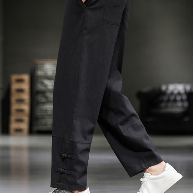 Buddha Stones Herren-Baumwollhose mit Kordelzug, elastischem Bund, Froschknopfverschluss, Knöchellänge und Taschen - image 28