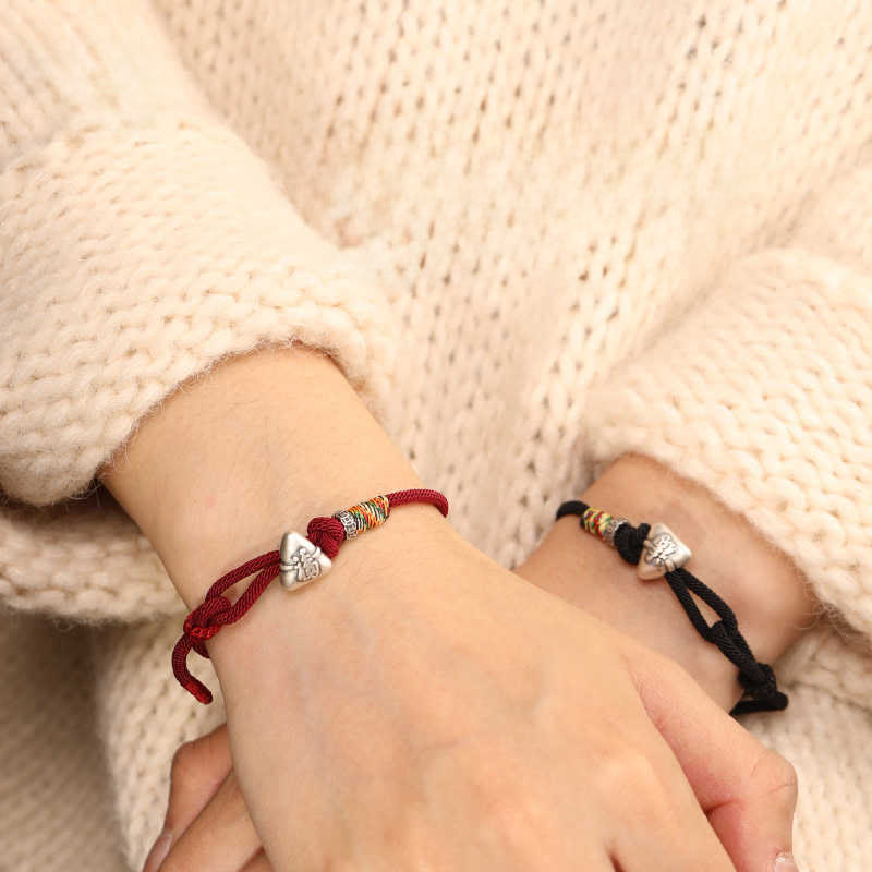 Buddha Stones Armband aus 999er Sterlingsilber mit Fu-Motiv und Zongzi-Glückssymbol - image 18