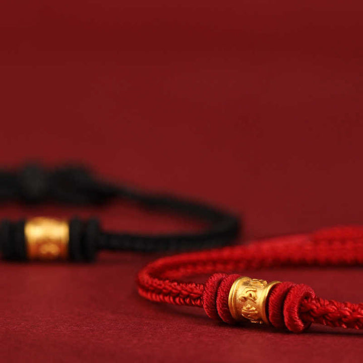 Buddha Stones Tibetisches handgefertigtes Armband aus 999er Gold mit Om-Mani-Padme-Hum-Motiv – Glücks- und Schutzsymbol - image 15