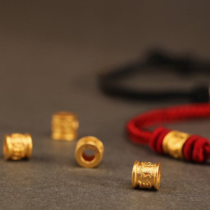 Buddha Stones Tibetisches handgefertigtes Armband aus 999er Gold mit Om-Mani-Padme-Hum-Motiv – Glücks- und Schutzsymbol - image 5