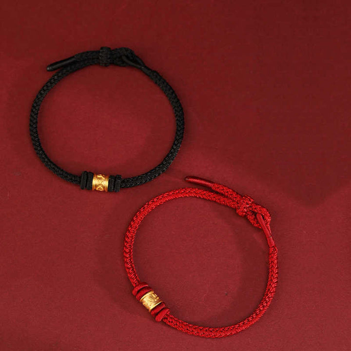 Buddha Stones Tibetisches handgefertigtes Armband aus 999er Gold mit Om-Mani-Padme-Hum-Motiv – Glücks- und Schutzsymbol - image 12