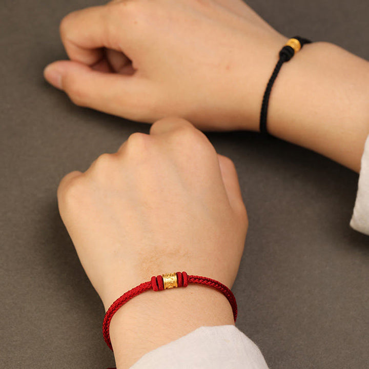Buddha Stones Tibetisches handgefertigtes Armband aus 999er Gold mit Om-Mani-Padme-Hum-Motiv – Glücks- und Schutzsymbol - image 13