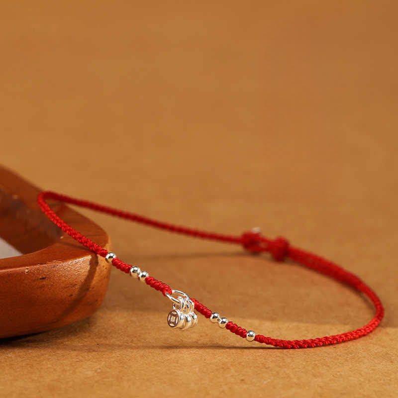 Buddha Stones Handgefertigtes Armband/Fußkettchen aus 925er Sterlingsilber mit Kupfermünzen-Design – Schutz und Stärke, ultradünn - image 1