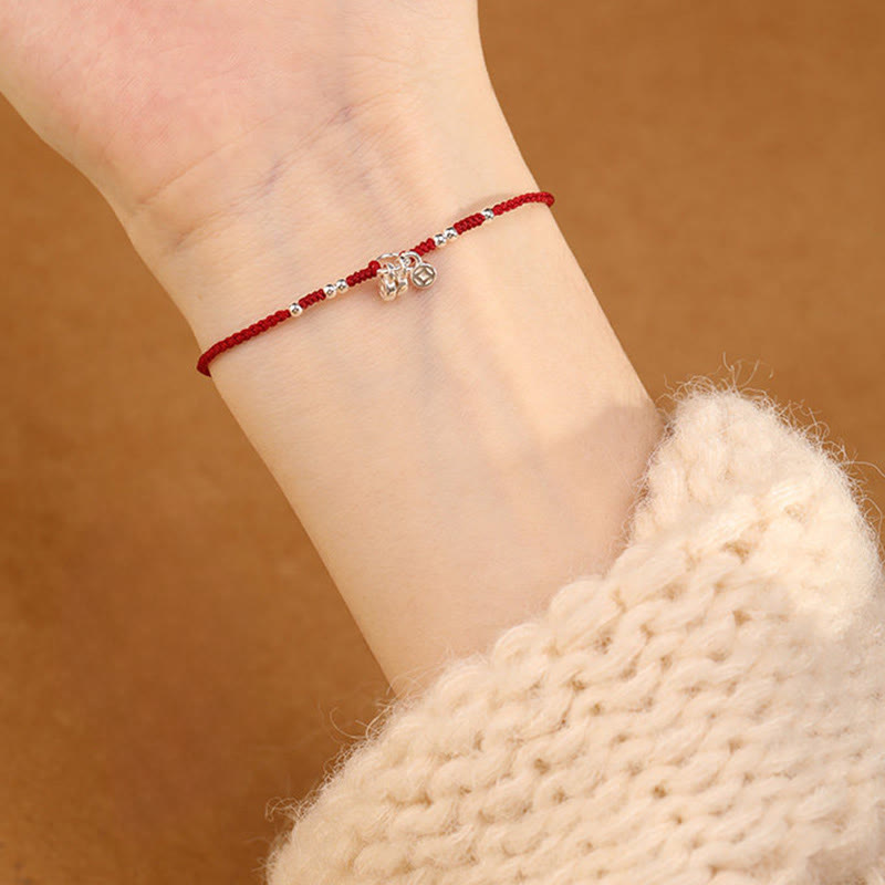 Buddha Stones Handgefertigtes Armband/Fußkettchen aus 925er Sterlingsilber mit Kupfermünzen-Design – Schutz und Stärke, ultradünn - image 10