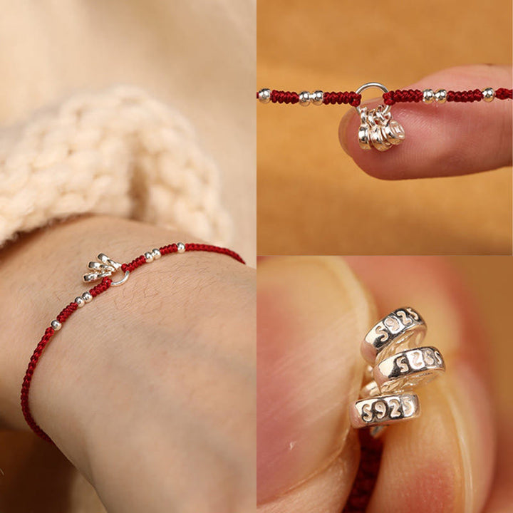 Buddha Stones Handgefertigtes Armband/Fußkettchen aus 925er Sterlingsilber mit Kupfermünzen-Design – Schutz und Stärke, ultradünn - image 11