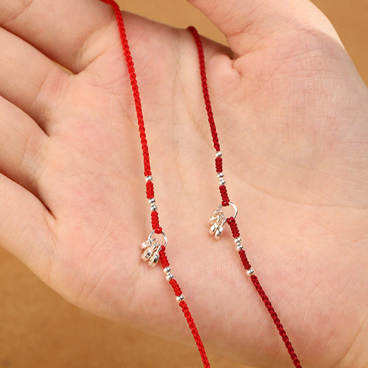 Buddha Stones Handgefertigtes Armband/Fußkettchen aus 925er Sterlingsilber mit Kupfermünzen-Design – Schutz und Stärke, ultradünn - image 12