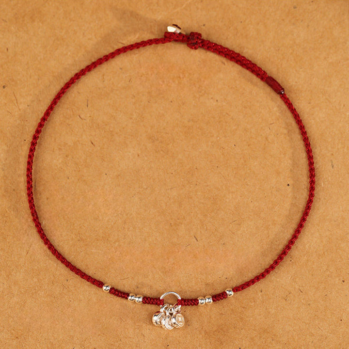 Buddha Stones Handgefertigtes Armband/Fußkettchen aus 925er Sterlingsilber mit Kupfermünzen-Design – Schutz und Stärke, ultradünn - image 5