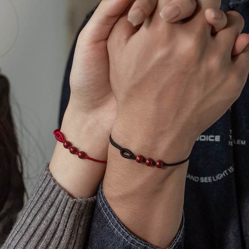 Buddha Stones Handgefertigtes Armband aus geflochtenem Seil mit Zinnoberperlen und dem Spruch „Ruhe und Segen“. - image 17