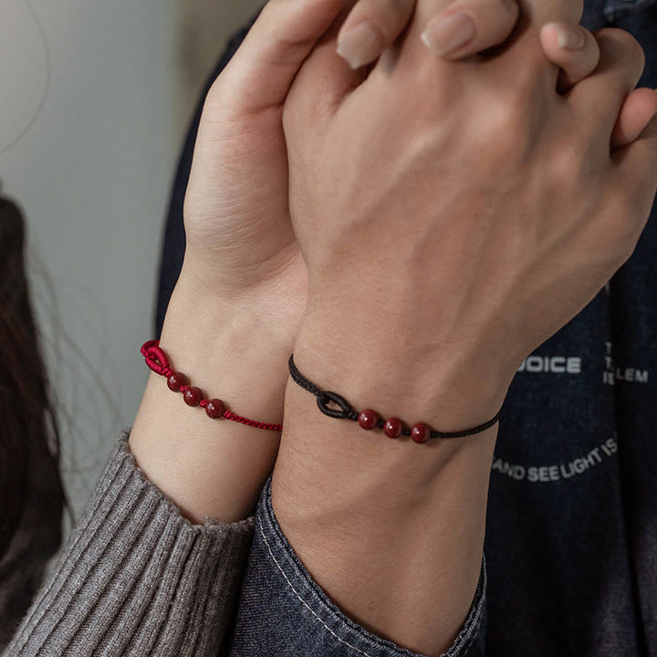 Buddha Stones Handgefertigtes Armband aus geflochtenem Seil mit Zinnoberperlen und dem Spruch „Ruhe und Segen“. - image 17