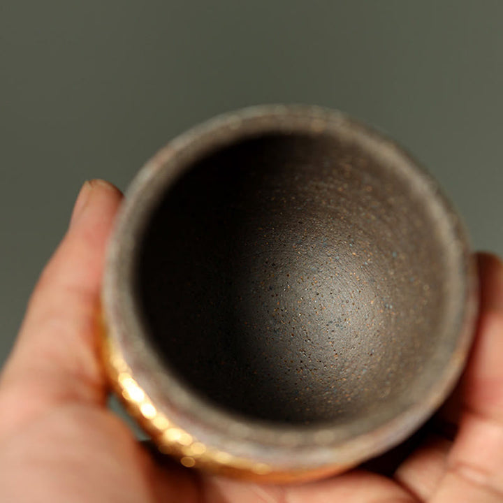 Buddha Stones Goldene Arowana Koi Fisch Keramik-Teetasse Kung Fu Teetasse - image 4