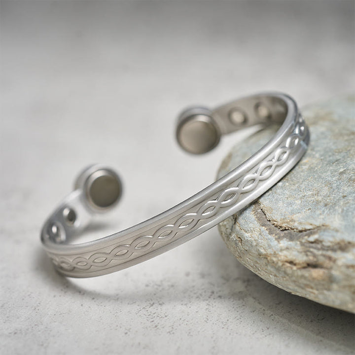 Buddha Stones Armband mit verschlungenem Schlaufenmuster, Kupfer, Glückssymbol, offene Manschette - image 8