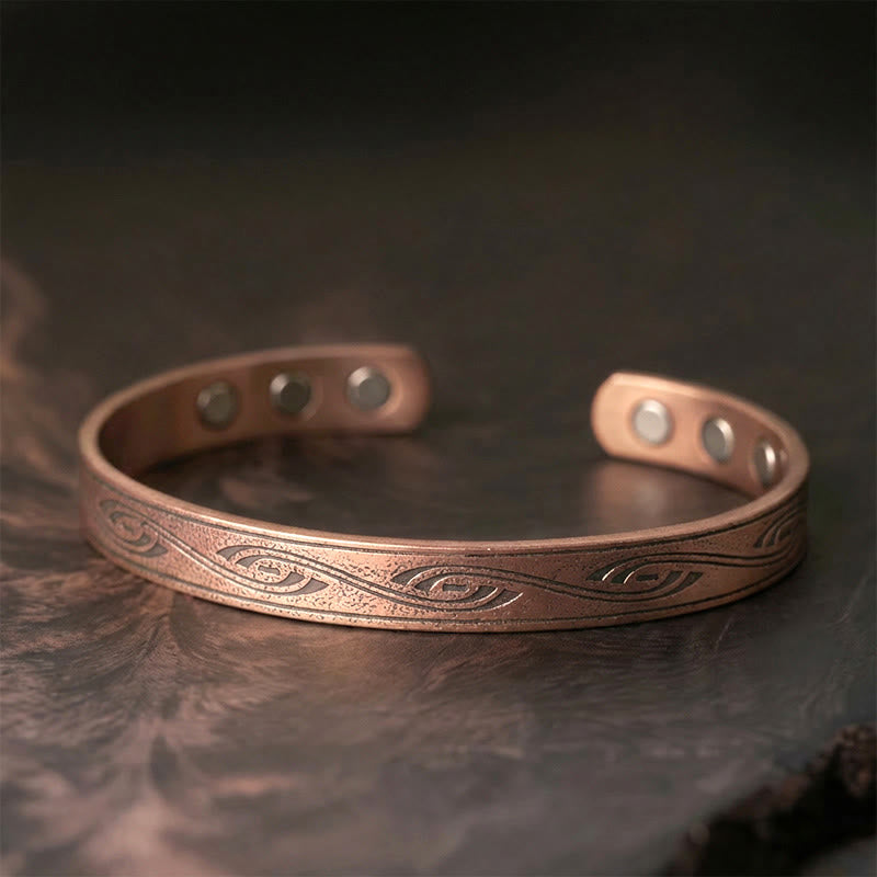 Buddha Stones Spiralmuster Kupfer Balance Offenes verstellbares Armband Armreif - Kupfer (Handgelenkumfang: 15-18 cm) - image 0