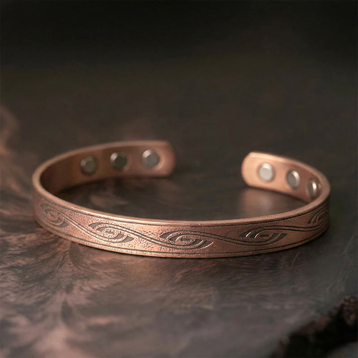 Buddha Stones Spiralmuster Kupfer Balance Offenes verstellbares Armband Armreif - Kupfer (Handgelenkumfang: 15-18 cm) - image 0
