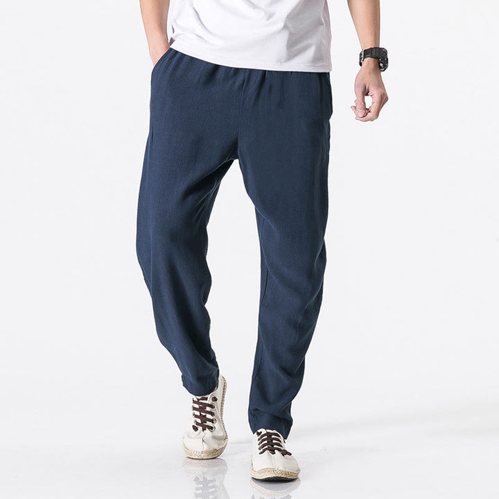 Buddha Stones Herren-Polyesterhose mit Kordelzug, elastischem Bund, Knöchellänge und Taschen - Dunkelblau - US/UK/AU46, EU56 (5XL) - image 5